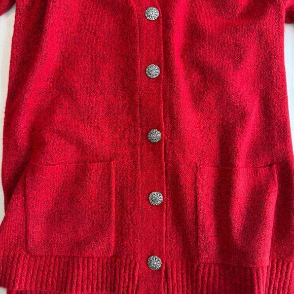 Talbots NWT Jewel Button Cardigan V Neck Red Pockets Size S - Picture 9 of 11